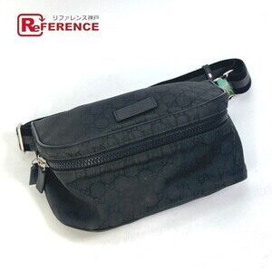 Gucci GG Belt Bag Body Waist Bum Crossbody Nylon Black